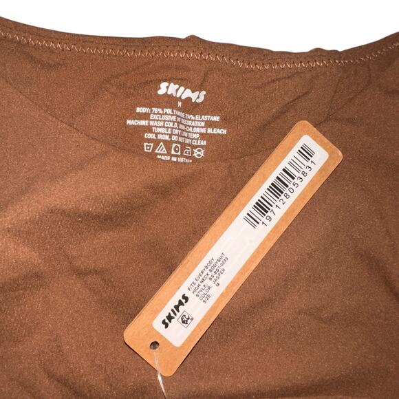 Skims Fits Everybody High Neck Thong Bodysuit Jasper New with tags Size Medium - Picture 4 of 5